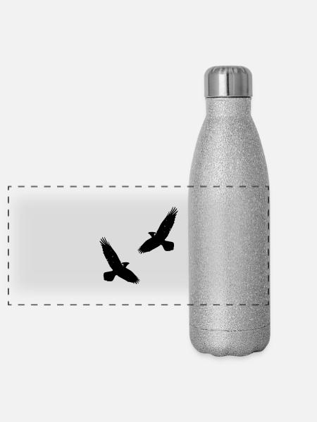 Wikinger - Panorama Glitzer Isolierflasche 500 ml - Silber Glitzer - Vorne