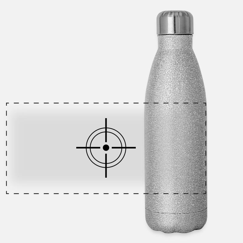 Zielscheibe / Gewehr / Scharfschütze 1c Panorama Glitzer Isolierflasche 500 ml
