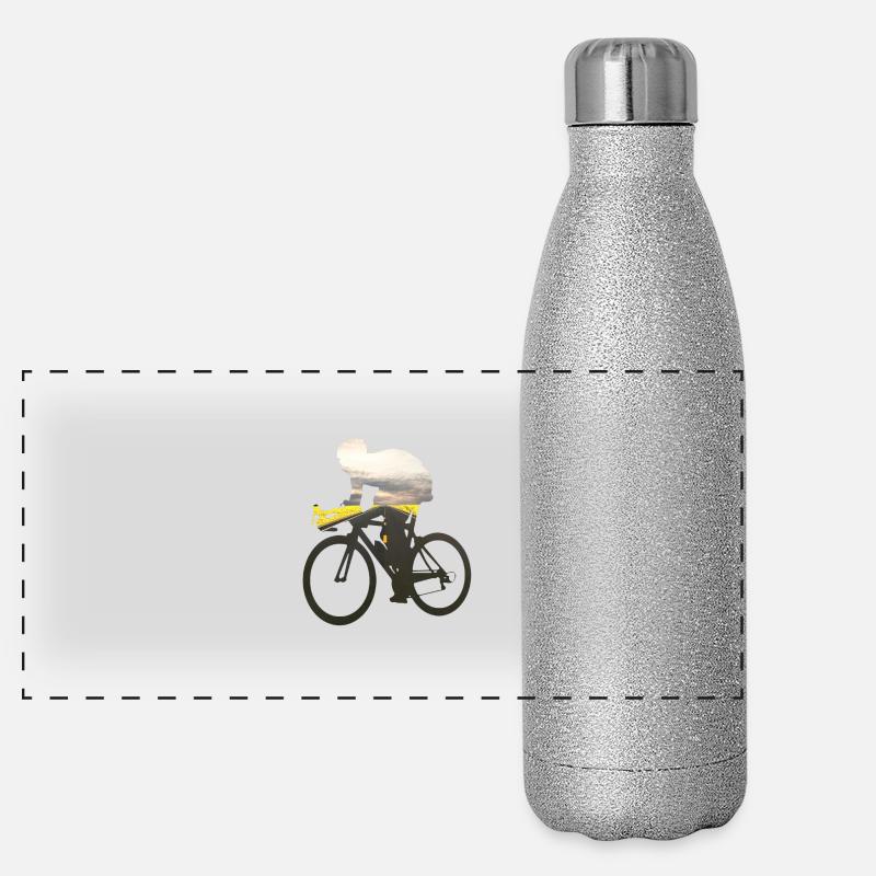 Cyclisme cyclistes sur route 01 Gourde isotherme panoramique pailletée 500 ml