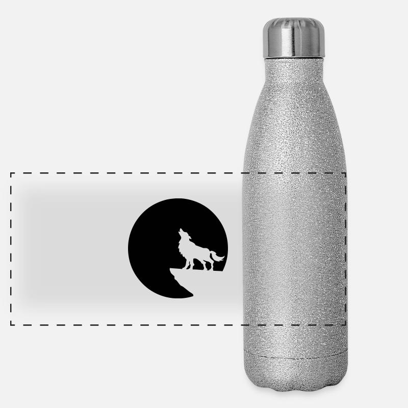 negativen Wolfmond Panorama Glitzer Isolierflasche 500 ml