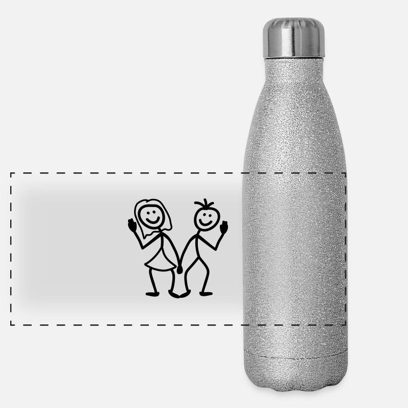 Freundlich Paar Panorama Glitzer Isolierflasche 500 ml