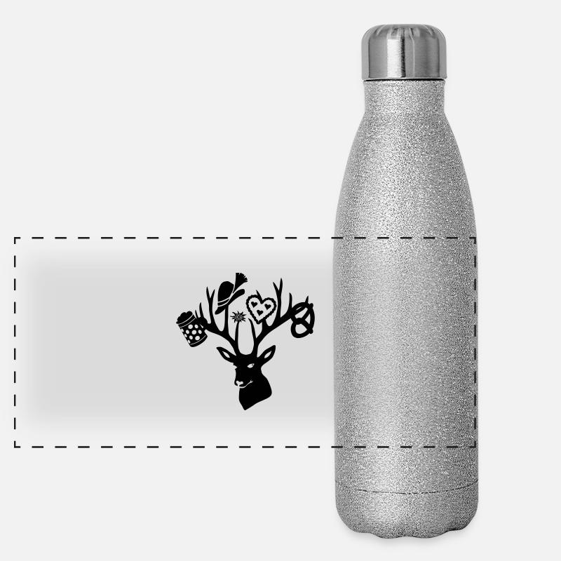 bayern münchen bier hirsch alpen breze Panorama Glitzer Isolierflasche 500 ml