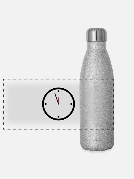 11:55 - Panoramic Glitter Thermal Bottle 500 ml - silver glitter - Front