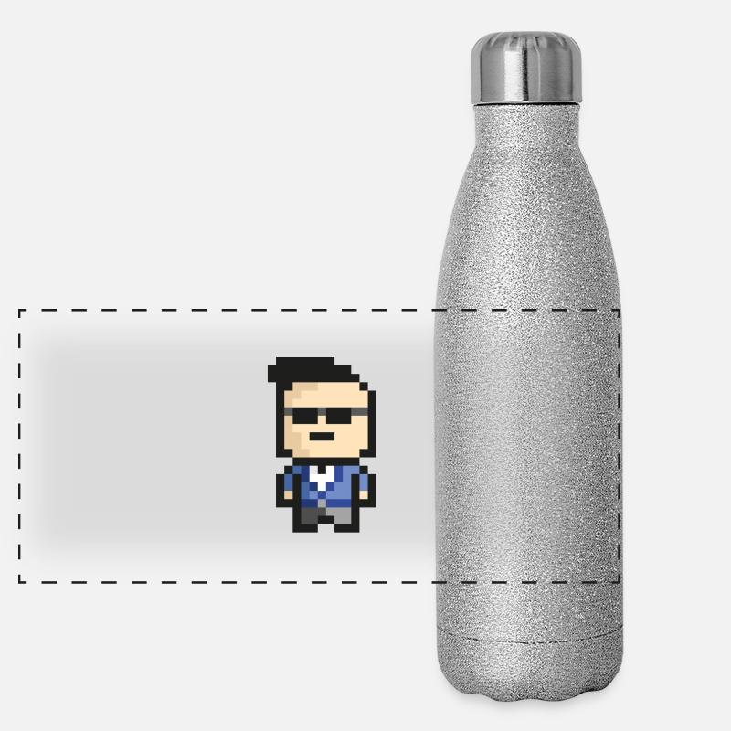 8-Bit-Style Panorama Glitzer Isolierflasche 500 ml