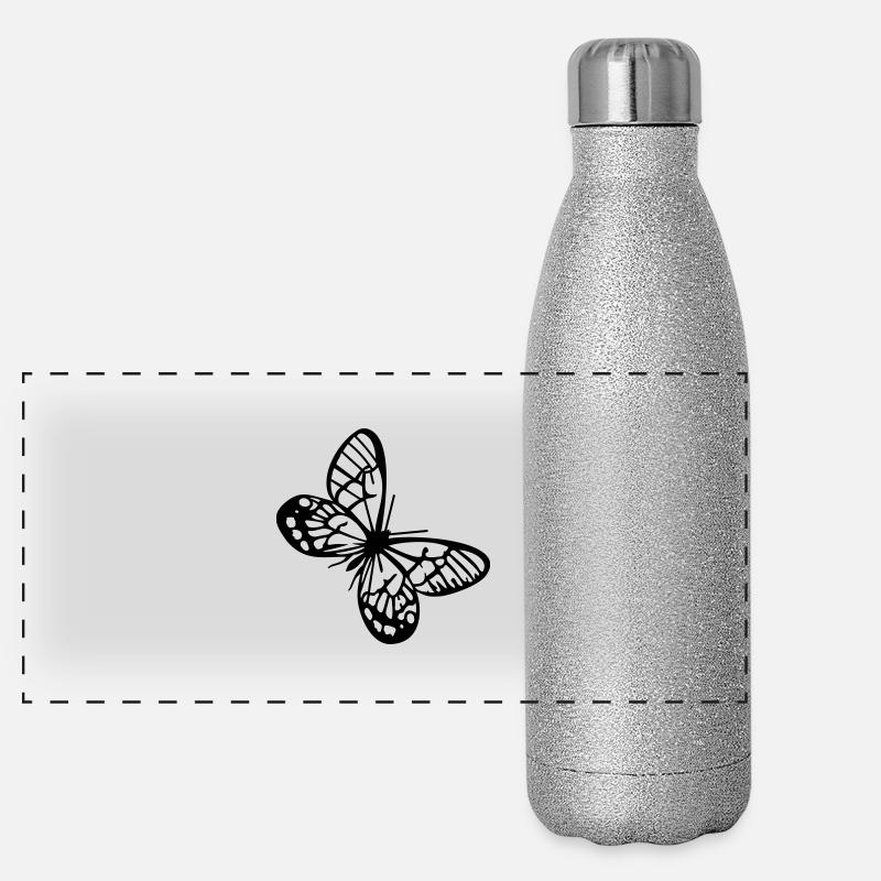 Schmetterlinge: Callitaera Aurora Panorama Glitzer Isolierflasche 500 ml