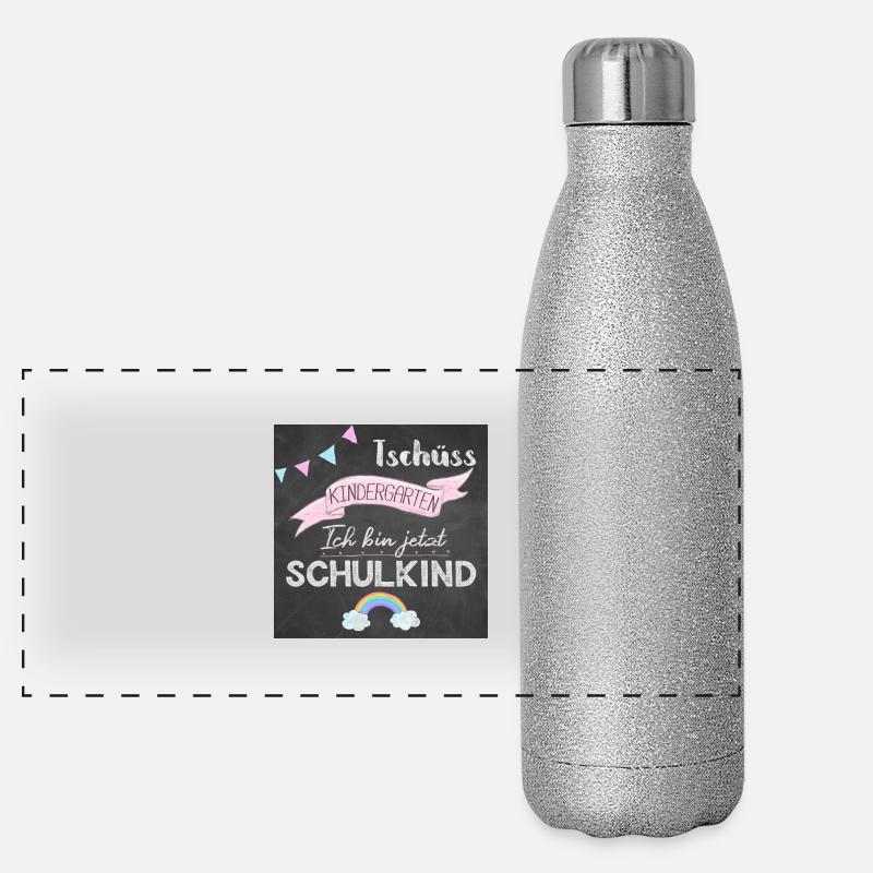Schulkind, Schulanfang, Erste Klasse, 2025, Schule Panorama Glitzer Isolierflasche 500 ml