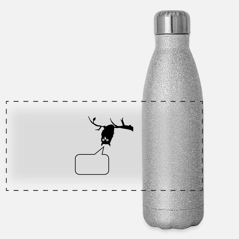 hibou drôle avec vide bulle Gourde isotherme panoramique pailletée 500 ml