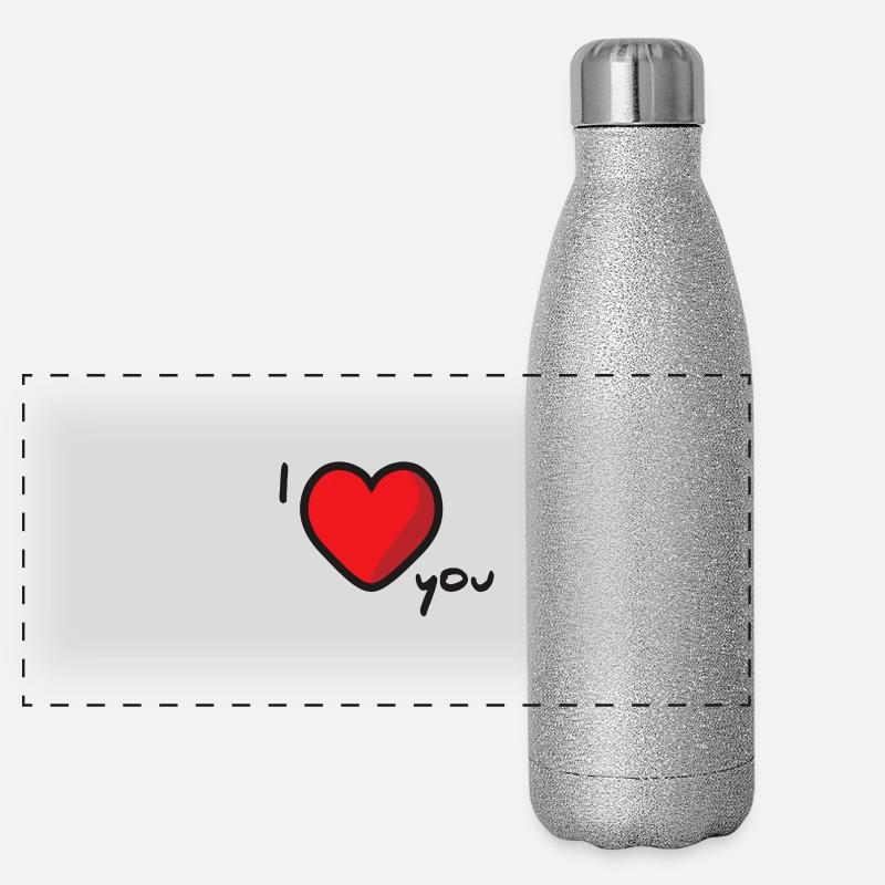 i love you Gourde isotherme panoramique pailletée 500 ml