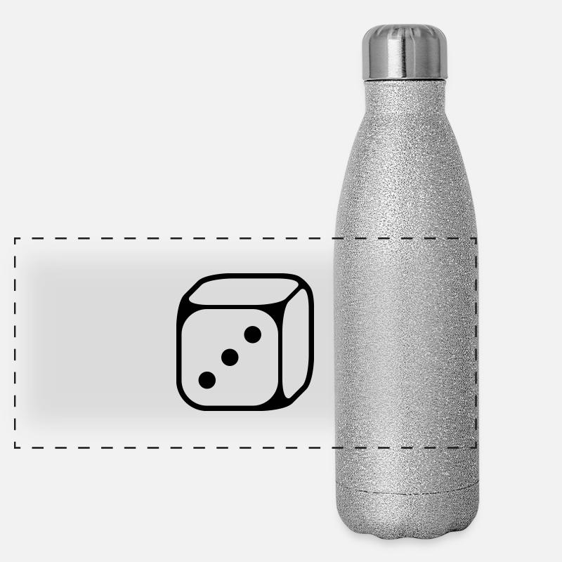 3er Würfel (Drei / 1C) Panorama Glitzer Isolierflasche 500 ml