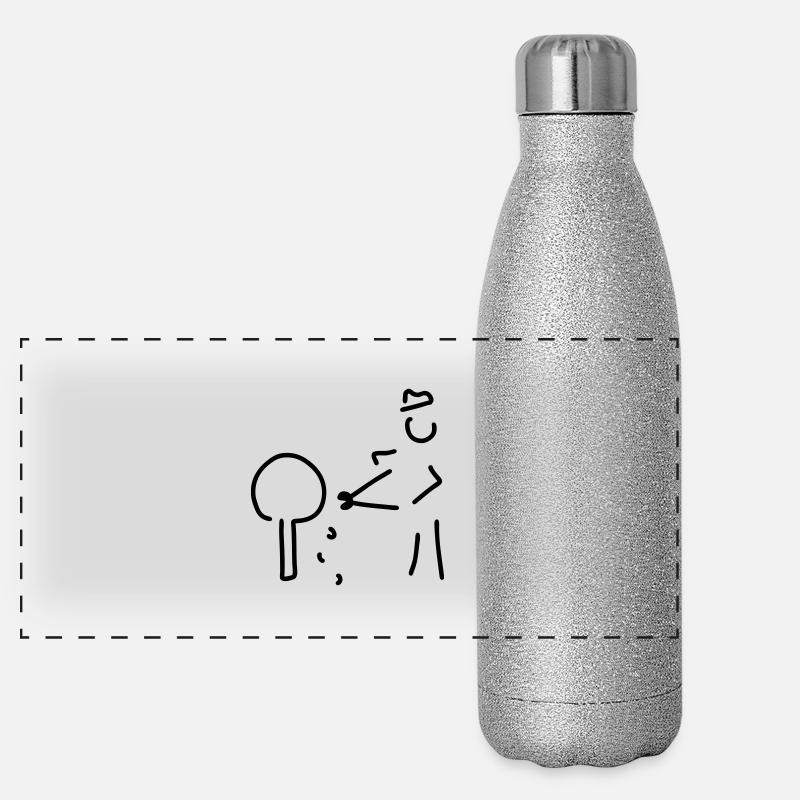 gärtner mit buchsbaum Panorama Glitzer Isolierflasche 500 ml