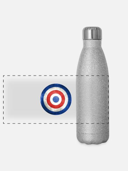 Couleurs de France - Gourde isotherme panoramique pailletée 500 ml - paillettes argentées - Devant