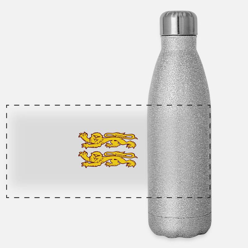 blason normand drapeau de la Normandie Gourde isotherme panoramique pailletée 500 ml