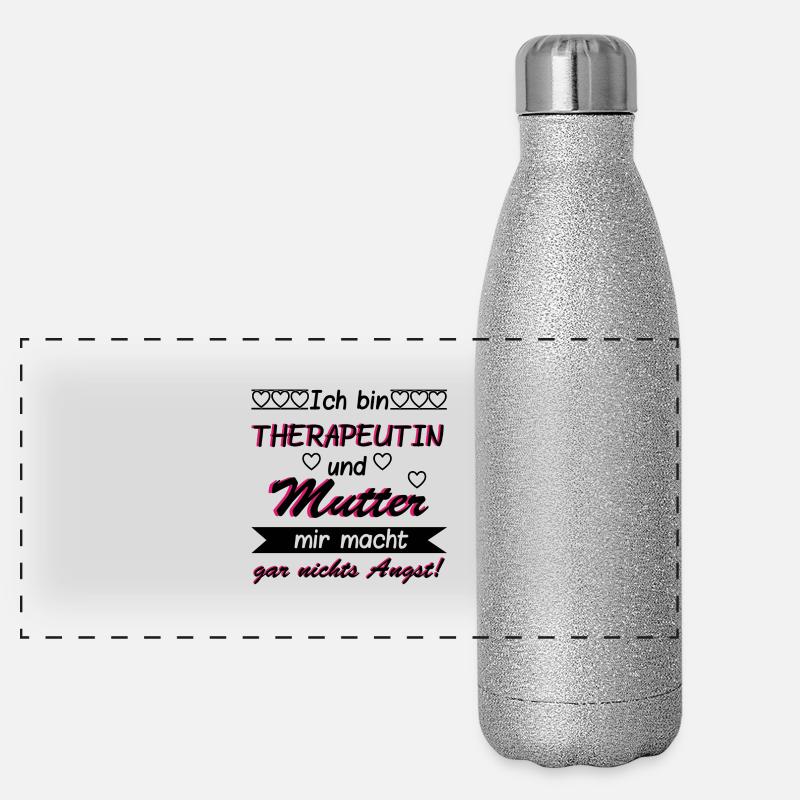 Therapeutin und Mutter Panorama Glitzer Isolierflasche 500 ml