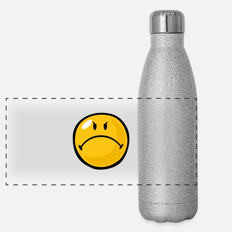 Smiley Anger Riled Panorama Glitzer Isolierflasche 500 ml