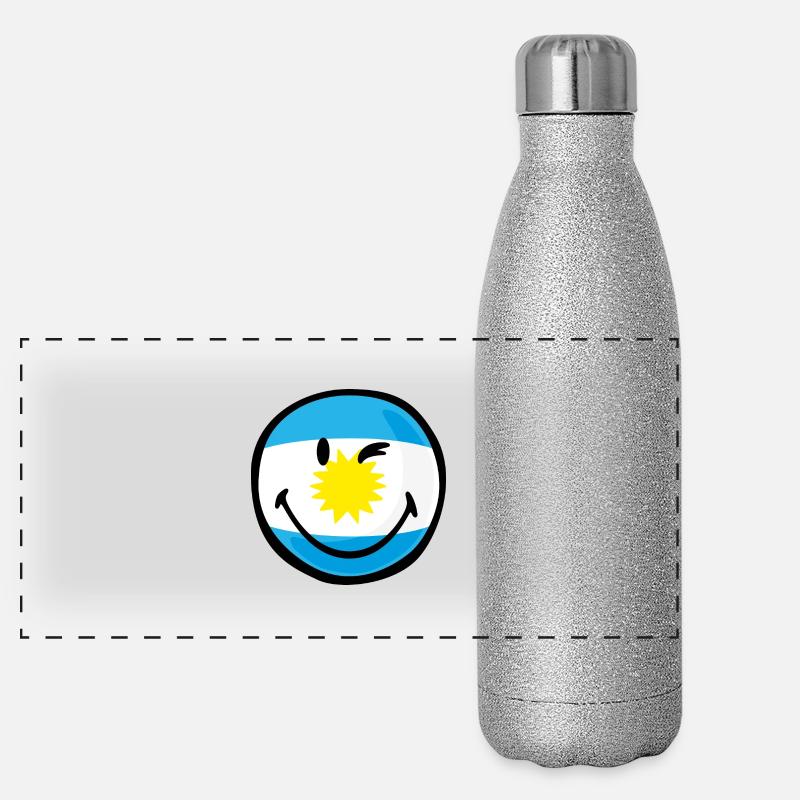 Smiley Flag Argentina Panorama Glitzer Isolierflasche 500 ml