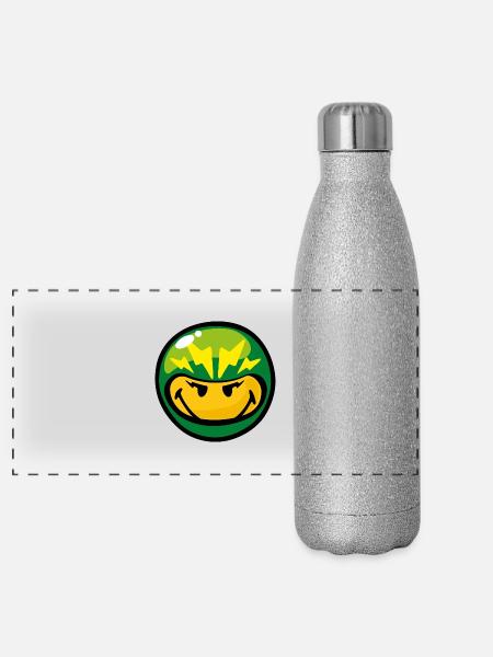 Smiley - Panoramic Glitter Thermal Bottle 500 ml - silver glitter - Front