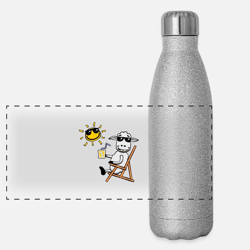 Lustiges Schaf! (ohne Text) Panorama Glitzer Isolierflasche 500 ml