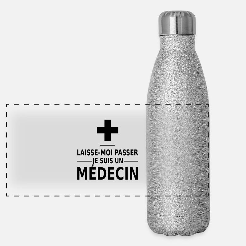 laisse-moi passer je suis un médecin Panoramic Glitter Thermal Bottle 500 ml