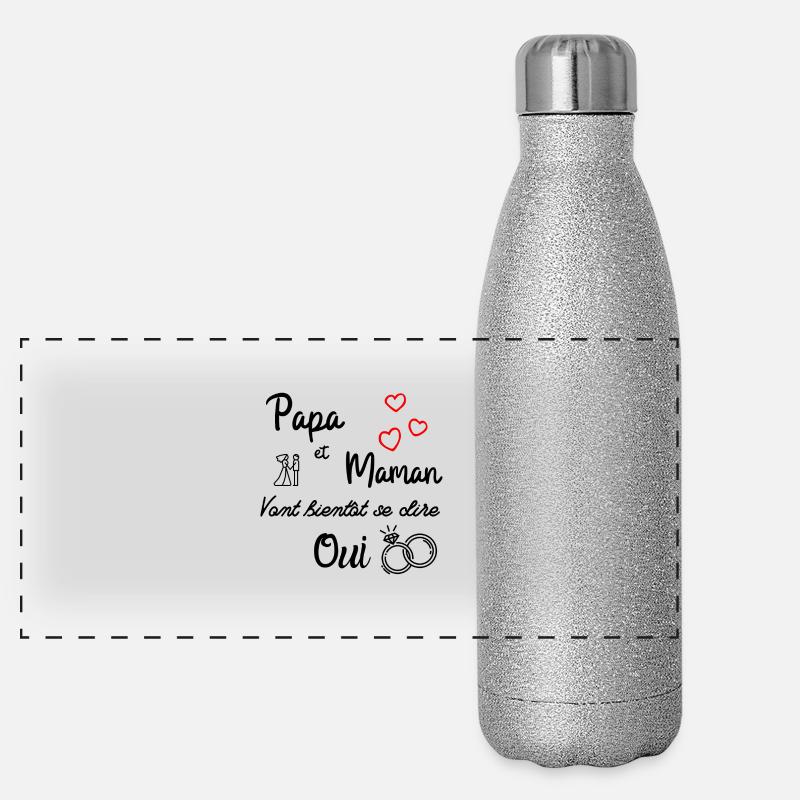 T shirt enfant body bébé papa et maman mariage Gourde isotherme panoramique pailletée 500 ml