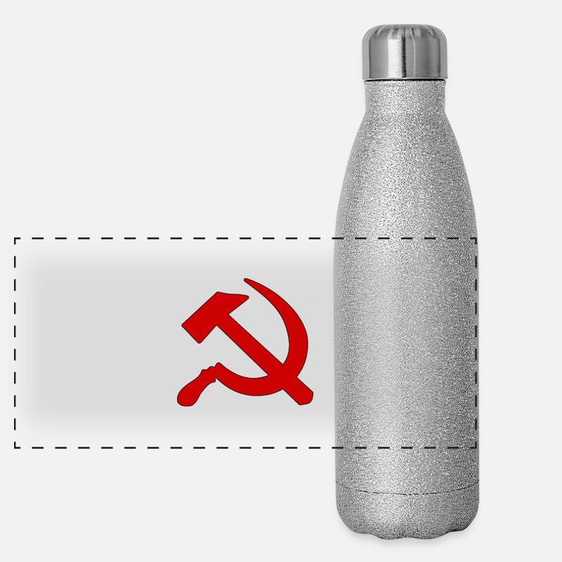 Roter Hammer und Sichel | Kommunismus Sweater Panorama Glitzer Isolierflasche 500 ml