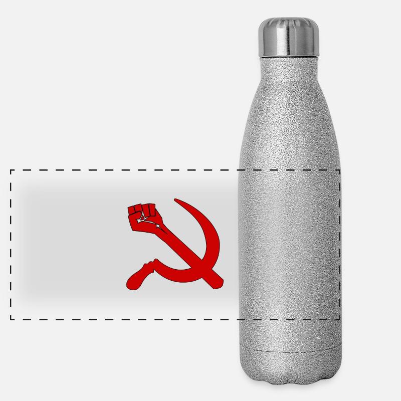 Hammer Sichel Faust | Retro Marxismus Icon Sweater Panorama Glitzer Isolierflasche 500 ml