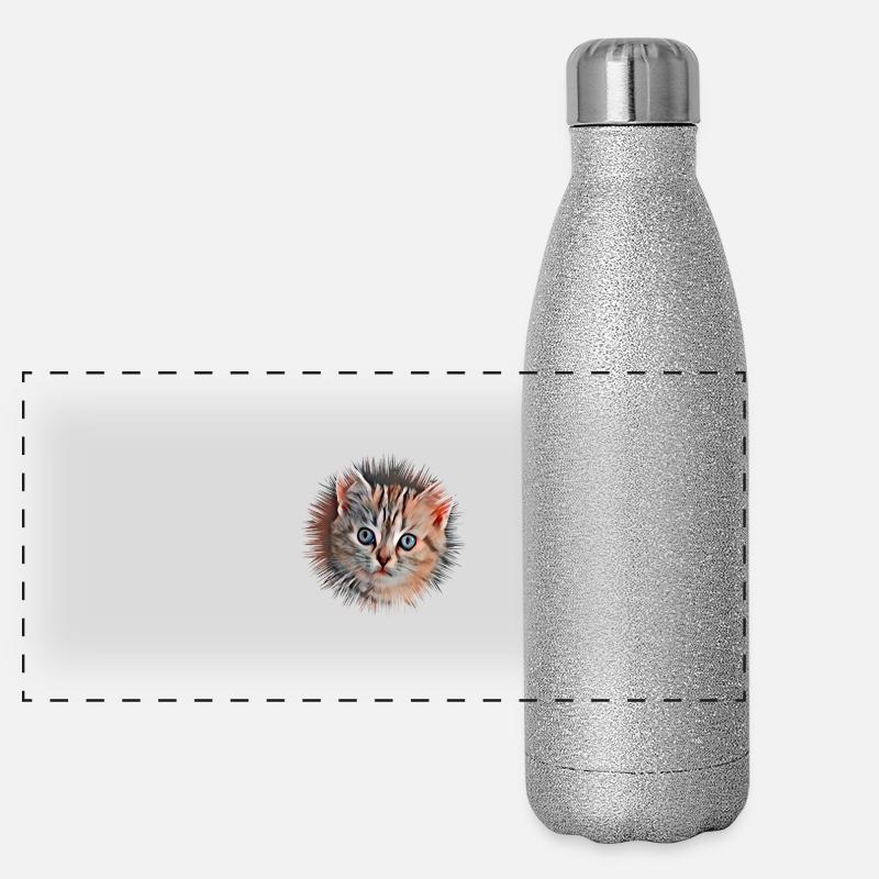 Katze Panorama Glitzer Isolierflasche 500 ml