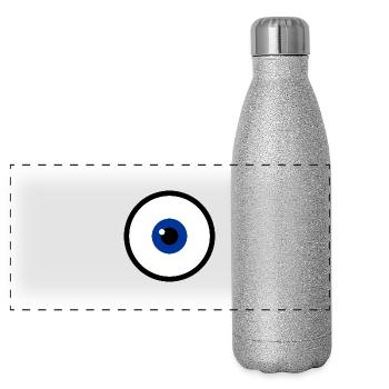 Blue eye Blue eyes - Panoramic Glitter Thermal Bottle 500 ml - silver glitter - Front