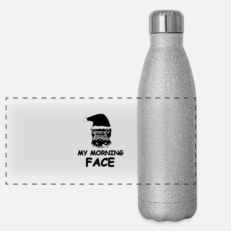 Dog - Panoramic Glitter Thermal Bottle 500 ml - silver glitter