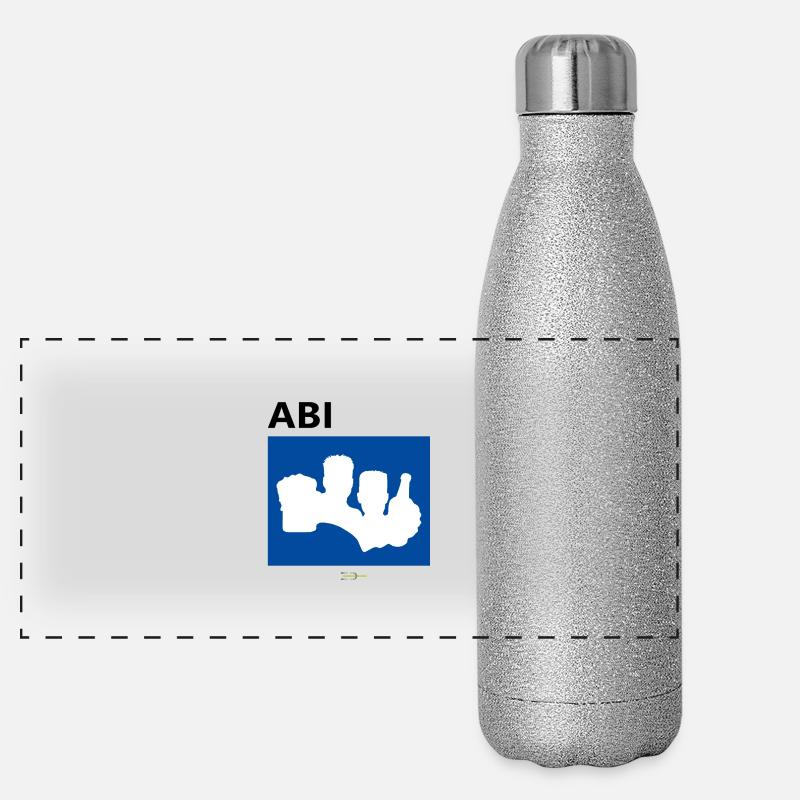 Bier Liga Logo ABI-Treff Jahr Blanko Blau 2 Panorama Glitzer Isolierflasche 500 ml
