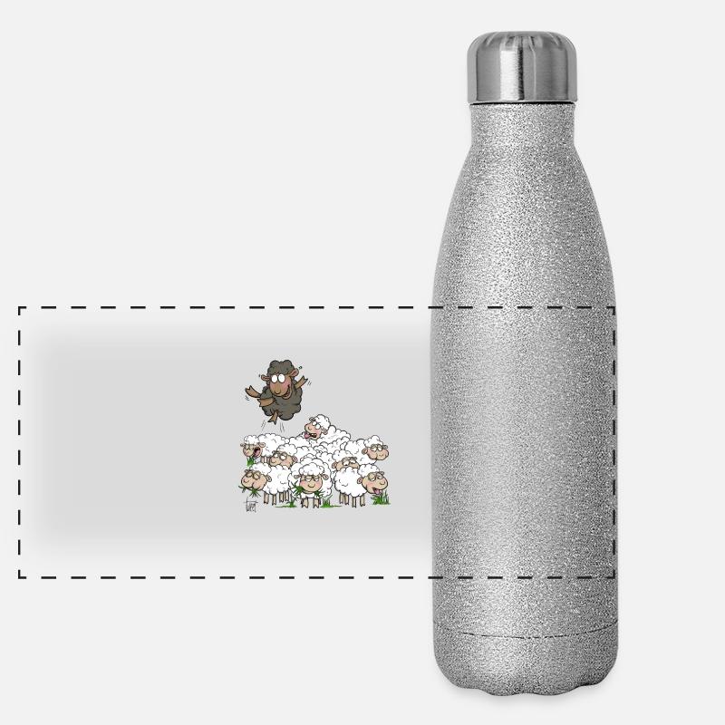 Mouton noir Gourde isotherme panoramique pailletée 500 ml