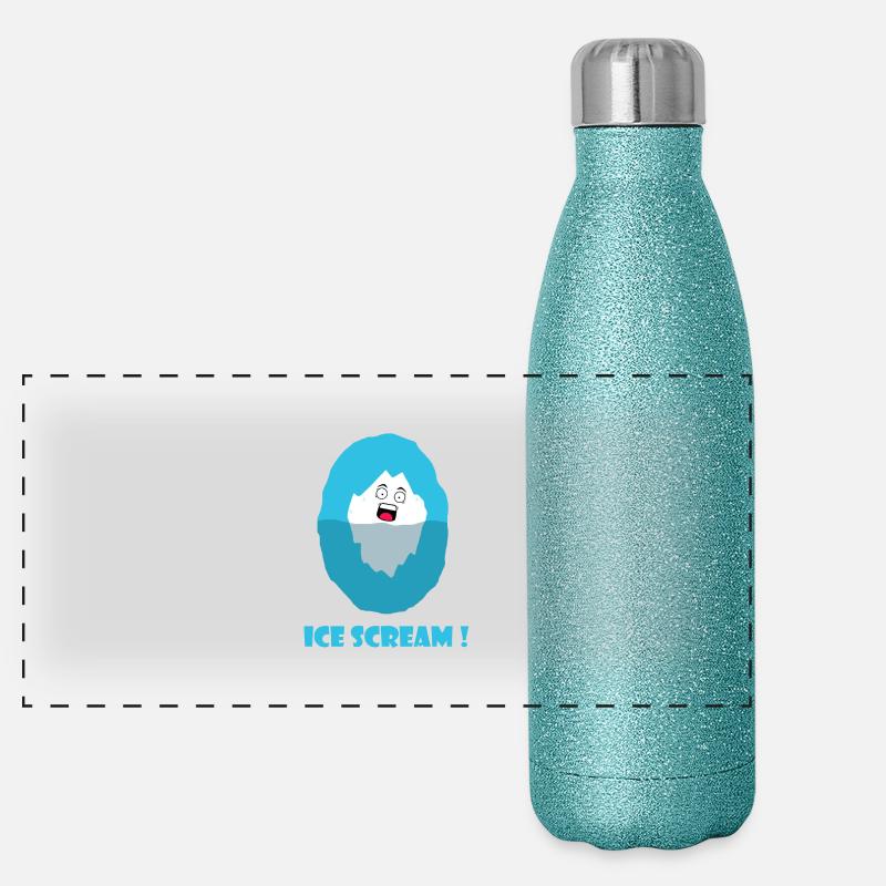Ice Scream - message écologie humoristique Gourde isotherme panoramique pailletée 500 ml