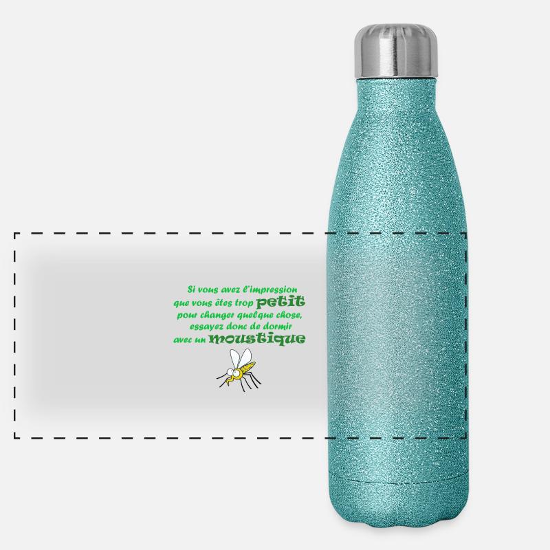 Changer les choses - moustiques - humour citation Gourde isotherme panoramique pailletée 500 ml