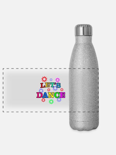Lets Dance -Music - Panoramic Glitter Thermal Bottle 500 ml - silver glitter - Front