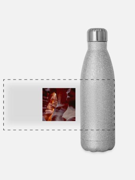 Antelope Canyon - Panoramic Glitter Thermal Bottle 500 ml - silver glitter - Front