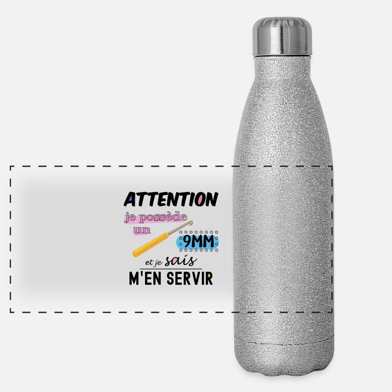 Je possède un crochet 9mm et je sais m'en servir. Gourde isotherme panoramique pailletée 500 ml