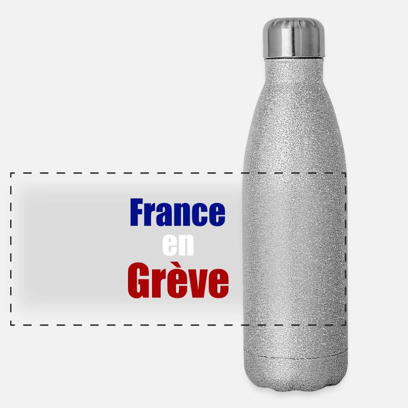 France en grève Gourde isotherme panoramique pailletée 500 ml