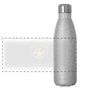 80 years since the landing in Normandy, d-day 1944 - Panoramic Glitter Thermal Bottle 500 ml - silver glitter - Front