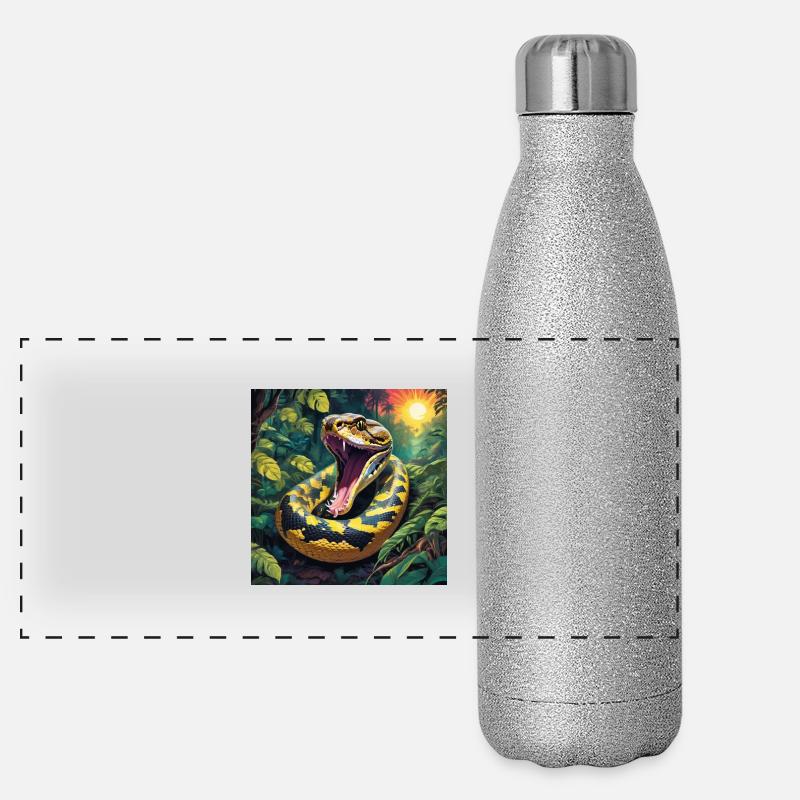 Serpent python Gourde isotherme panoramique pailletée 500 ml