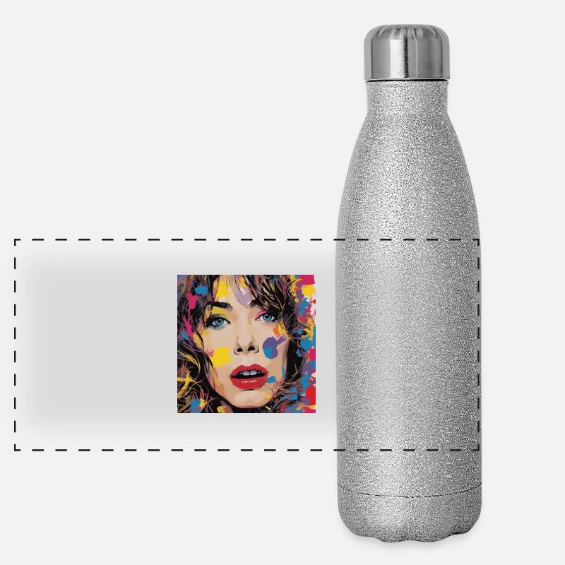 Augen einer Frau Panorama Glitzer Isolierflasche 500 ml