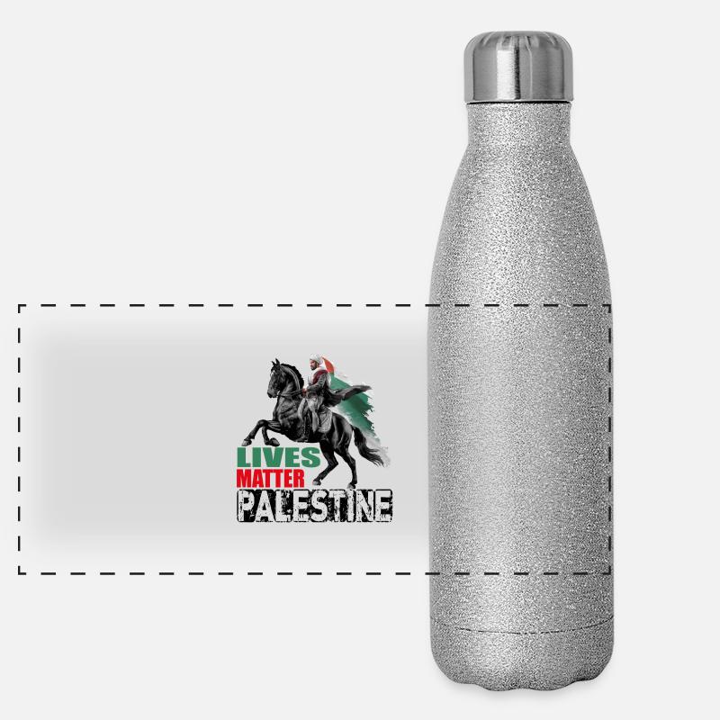 Palestinian Lives Matter Panoramic Glitter Thermal Bottle 500 ml