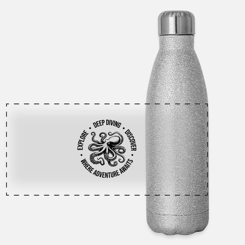 Tieftauchen, wo das Abenteuer auf Sie wartet. Panorama Glitzer Isolierflasche 500 ml