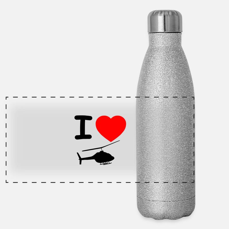 Helicopter Panoramic Glitter Thermal Bottle 500 ml