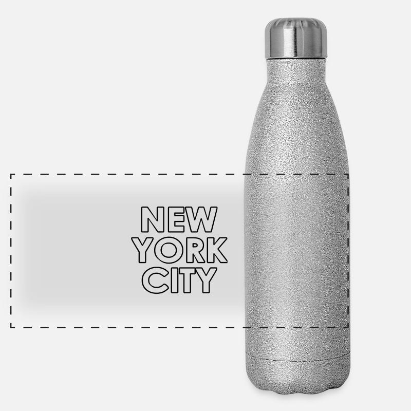 New York City - NYC - NY - Manhattan - Brooklyn Panorama Glitzer Isolierflasche 500 ml