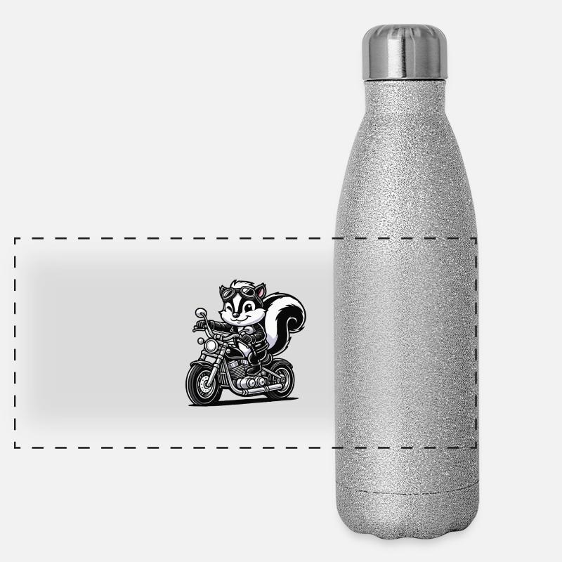 Skunk Motorcycle Panoramic Glitter Thermal Bottle 500 ml