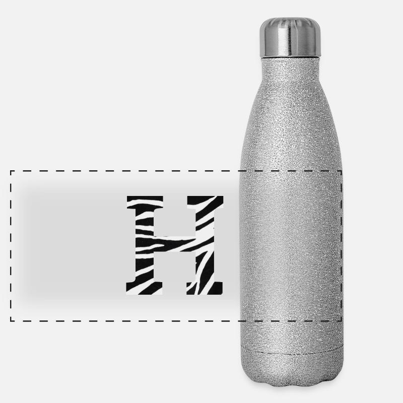 Letter h zebra Panoramic Glitter Thermal Bottle 500 ml
