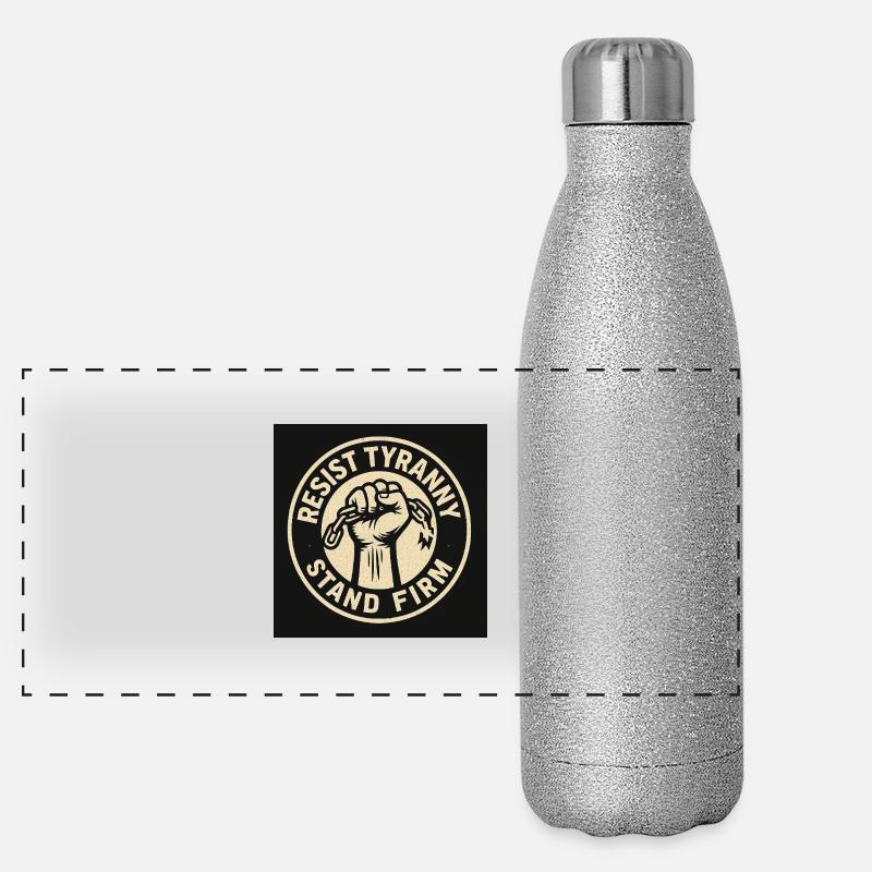 Widerstand gegen Tyrannei – bleib standhaft Panorama Glitzer Isolierflasche 500 ml
