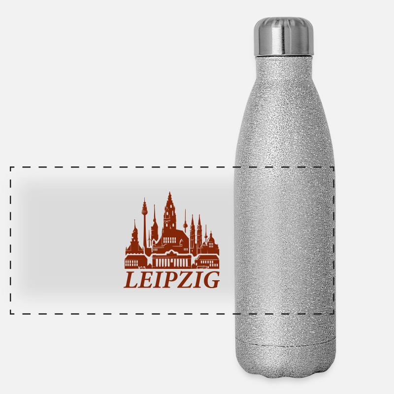 leipzig skyline Panorama Glitzer Isolierflasche 500 ml