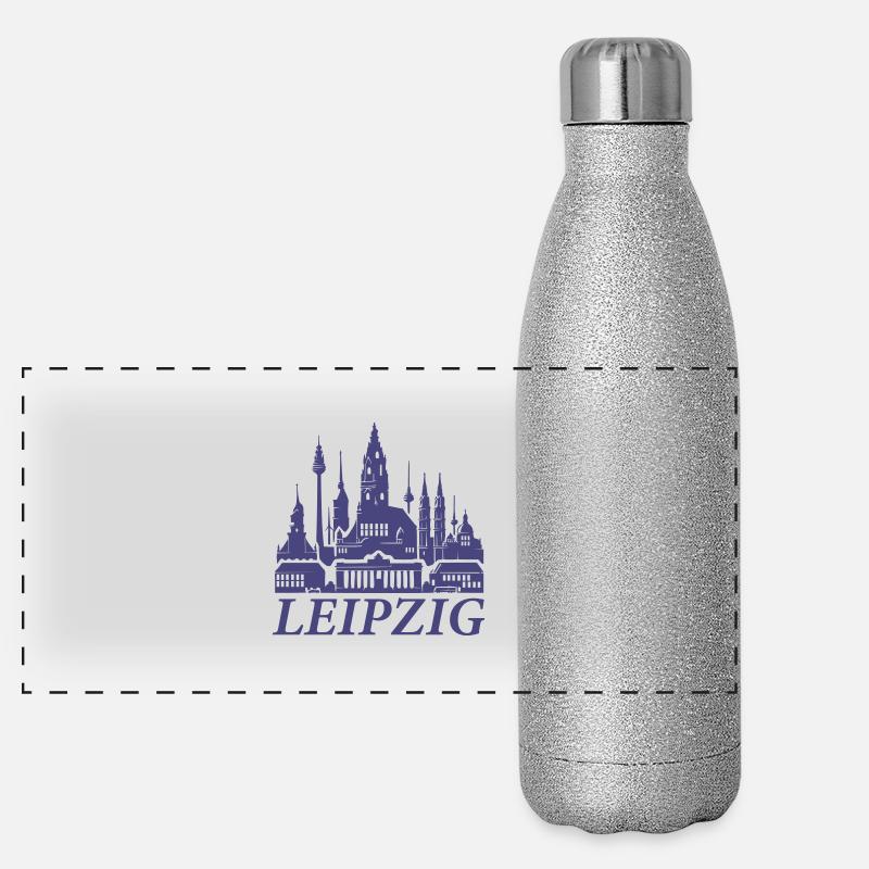 leipzig skyline Panorama Glitzer Isolierflasche 500 ml