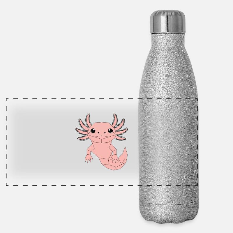 Axolotl géométrique – Graphisme minimaliste Gourde isotherme panoramique pailletée 500 ml