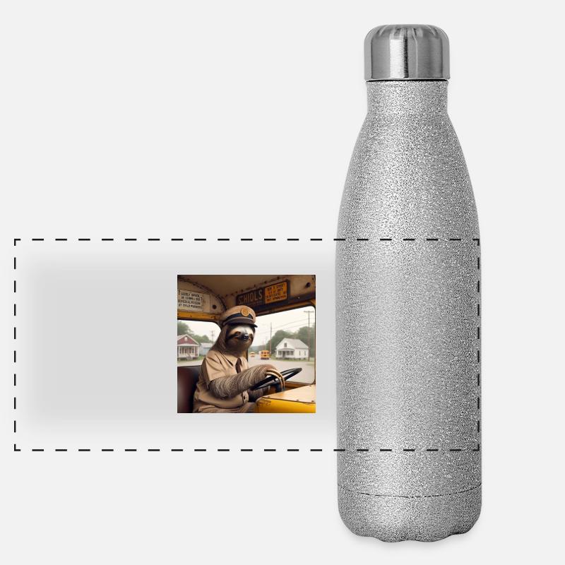 Vagabond d’autobus scolaire paresseux Gourde isotherme panoramique pailletée 500 ml